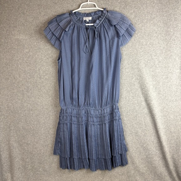 Current Air Dresses & Skirts - Current Air Anthropologie Periwinkle Cottagecore Tiered Dress Drop Waist Size M